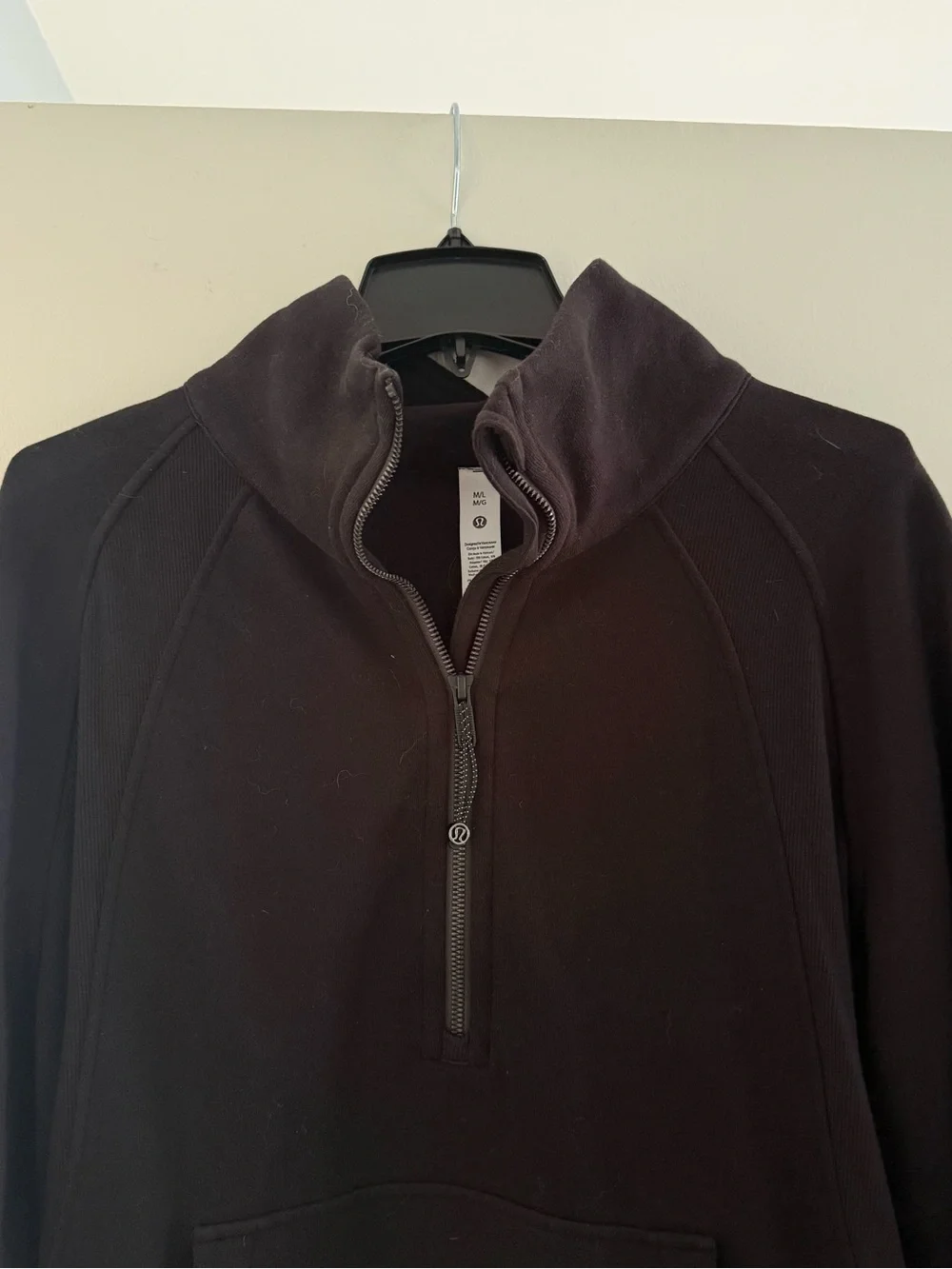 Lululemon Scuba Oversized Funnel-Neck Half Zip Long Black - M/L